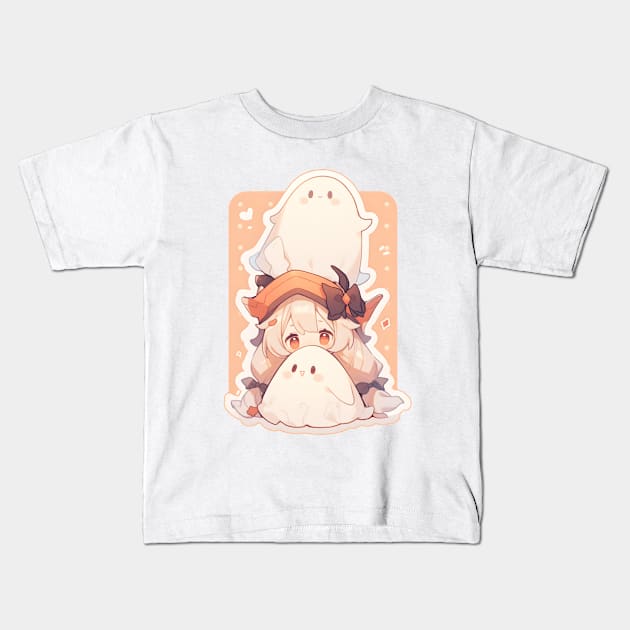 Kawaii Anime Halloween Kids T-Shirt by AestheticsArt81